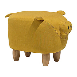 Beliani Tabouret enfant en tissu jaune PIGGY