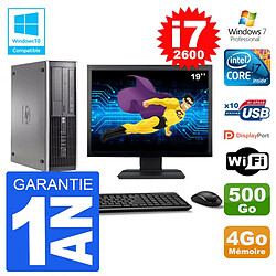 PC HP 6200 SFF Ecran 19" Intel i7-2600 RAM 4Go Disque 500Go Graveur DVD Wifi W7 - Occasion