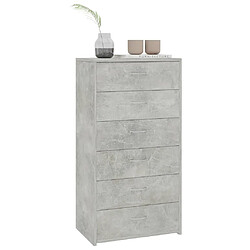 Avis Maison Chic Buffet commode,console avec 6 tiroirs pour rangement Gris béton 50x34x96 cm Aggloméré -MN53947