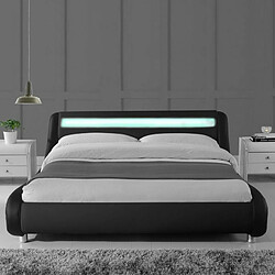 Avis Meubler Design Lit Led Design Julio Noir 140cm Avec Matelas Romance