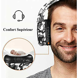 Chrono Casque Gaming pour PS4 Xbox One, Casque PC avec Microphone de Suppression du Bruit Compatible avec Les Jeux Nintendo Switch Ordinateur Portable Mac (Camouflage)