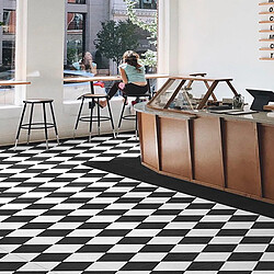 Acheter Pegane 4 Carreaux de ciment véritable 0,48m2 / Carreaux de ciment artisanaux coloris noir/blanc pour sol et mur - l.20 x L.20 cm