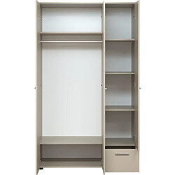 TRENDTEAM Chambre bébé Trio : Lit 70 x 140 cm + Armoire + Commode a langer CLEVER - Cappuccino - TREND TEAM pas cher