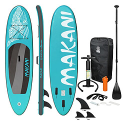 Ecd Germany Stand up paddle board gonflable Makani avec pompe á air pagaie turquoise 320 cm