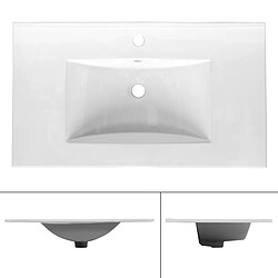 Ecd Germany Vasque encastré lavabo évier salle de bain en céramique blanc 810 x 465 x 175 mm