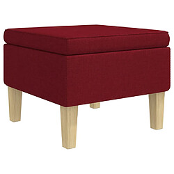 vidaXL Tabouret avec pieds en bois Rouge bordeaux Tissu