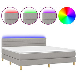 vidaXL Sommier à lattes de lit matelas et LED Gris clair 160x200 cm