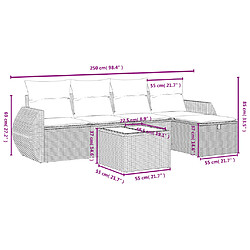 Avis vidaXL Salon de jardin avec coussins 6 pcs beige résine tressée