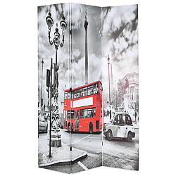 vidaXL Cloison de séparation 120 x 170 cm Bus londonien Noir et blanc 