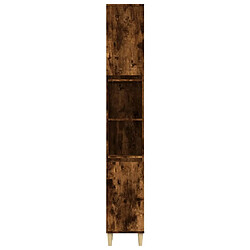 Helloshop26 Armoire de bain 30 x 30 x 190 cm bois d'ingénierie chêne fumé 02_0006537