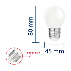 Avis VELAMP Ampoule à filament LED opale, sphère P45, 4W / 470lm, culot E27, 3000K