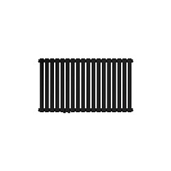 LuxeBath Radiateur design Stella Horizontal 1050x600 mm Noir mat Raccord central + garniture de raccordement avec thermostat Forme traversante 