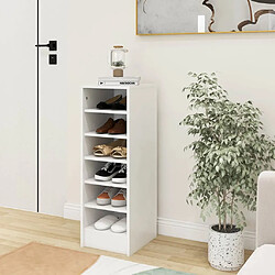 vidaXL Armoire à chaussures Blanc 31,5x35x90 cm Bois d'ingénierie 