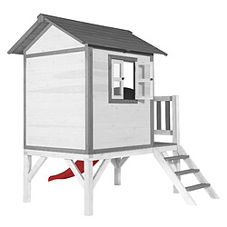 Acheter AXI Maison Enfant Beach Lodge XL en BLANC avec Toboggan en Rouge | Maison de Jeux en Bois FFC pour Les Enfants | Maisonnette / Cabane de Jeu pour Le Jardin