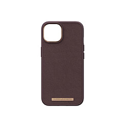 NJORD Coque pour iPhone 14 en Cuir Véritable Marron foncé