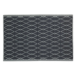 Aubry Gaspard Tapis d'extérieur en polypropylène 120 x 180 cm Losanges - Noir.