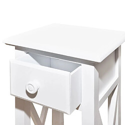 Avis vidaXL Table d'appoint avec tiroir Blanc