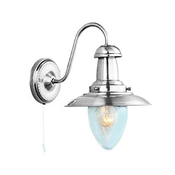 Searchlight Applique murale Fisherman Argent satiné Coloris : Argent satinéNombre d'ampoules : 1Type d'ampoule : E27Puissance max par ampoule (W) : 60Ampoules incluses : NonIP : 20Hauteur en Cm : 27Largeur en Cm : 18Proj