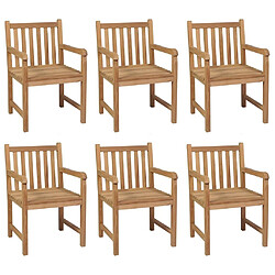 Maison Chic Lot de 6 Chaises de jardin,Fauteuil d'extérieur avec coussins bleu clair Teck solide -MN28951