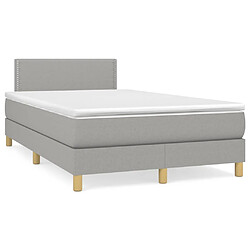 Maison Chic Lit adulte- Lit + matelas + LED,Sommier à lattes de lit matelas LED gris clair 120x190 cm tissu -GKD24035