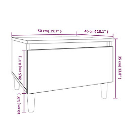 vidaXL Tables d'appoint 2 pcs Chêne marron 50x46x35 cm Bois ingénierie pas cher