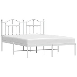 Avis Maison Chic Lit adulte - Cadre de lit métal avec tête de lit pour chambre blanc 140x190 cm -MN61235