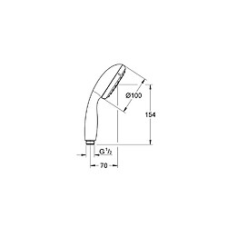 GROHE Douchette a main Vitalio Go 100 - 1 jet - Chromé