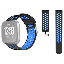 Wewoo Pour Fitbit Versa Simple Bracelet De Montre En Silicone Noir + Bleu 