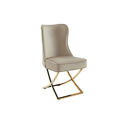 Acheter Lot de 2 chaises en velours et acier inoxydable doré - Beige - MARELANO de Pascal MORABITO