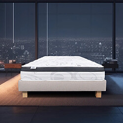 LUXURY LITERIE Ensemble matelas Sleeplux 160x200 cm + sommier beige ep20cm