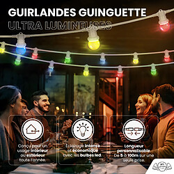 SkyLantern Kit Guirlande Guinguette 20m IP 65 Multicolore Cable Blanc