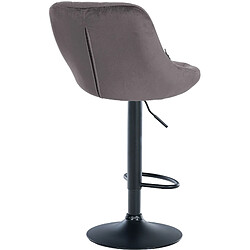 Avis Decoshop26 Set de 2 tabourets de bar coutures décoratives losanges assise en velours gris et cadre en métal noir TDB10779