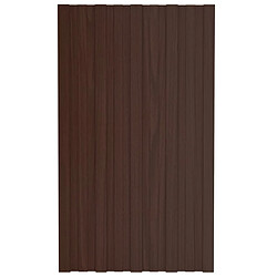 vidaXL Panneaux de toiture 36 pcs Acier galvanisé Marron 80x45 cm