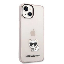 Acheter Karl Lagerfeld Coque arrière en TPU Choupette Transparent Rose pour iPhone 14 Plus