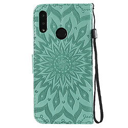 Avis Etui en PU tournesol magnétique avec support cyan pour votre Huawei Honor 10 Lite/P Smart (2019)