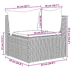 vidaXL Salon de jardin 5 pcs avec coussins Noir Résine tressée pas cher