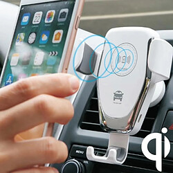 Wewoo Support Holder voiture Gravité induction Qi Chargeur Sans Fil Rapide De Charge Air Vent Titulaire (Blanc) 