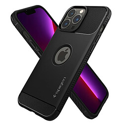 Spigen Sgp Coque iPhone 13 Pro Silicone Antichoc Finition Carbone Rugged Armor Spigen Noir