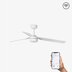 Faro Barcelona Ventilateur de plafond LED blanc avec moteur à courant continu intelligent