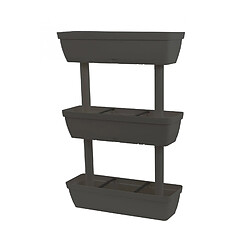 Alter Ensemble de 3 vases pour Jardin de légumes à domicile, ensemble de 3 vases de porte de fleurs pour intérieur ou externe, 100% Made in Italy, 49x22h16 cm, couleur anthracite