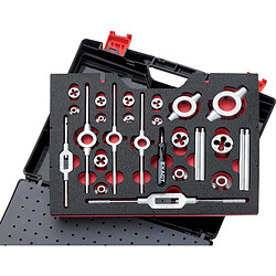 Exact 70521 Jeu de tarauds et filières Étui en plastique GS61 HSS E M3-M12