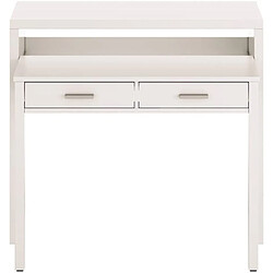 Bureau console extensible coloris blanc Artik - 87 x 98 x 36 cm -PEGANE-