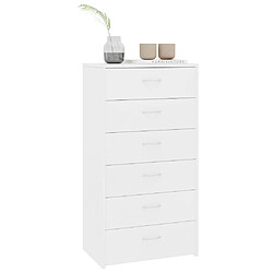 Avis Maison Chic Buffet commode,console avec 6 tiroirs pour rangement Blanc 50x34x96 cm Bois d'ingénierie -MN64803