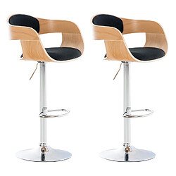 Non Lot de 2 tabourets de bar Kingston C tissu 