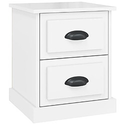 Maison Chic Table de chevet,Table de Nuit,Meuble de Rangement blanc brillant 39x39x47,5 cm Bois d’ingénierie