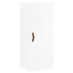 Maison Chic Armoire murale,Meuble de Rangement,Armoire Suspendue blanc brillant 34,5x34x90 cm -MN55063