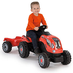 Smoby Tracteur à enfourcher enfant avec remorque Farmer XL Rouge