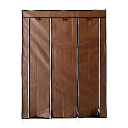 Armoire Dressing en Tissu Avec Portes Zippées Nyana Home Mesures 170x130x45 cm Marron