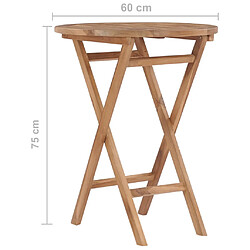 vidaXL Table pliable de jardin 60 cm Bois de teck solide pas cher