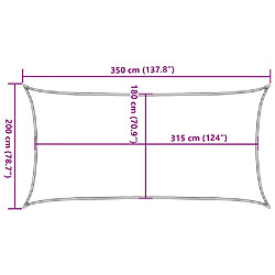 vidaXL Voile d'ombrage 160 g/m² Noir 2x3,5 m PEHD pas cher